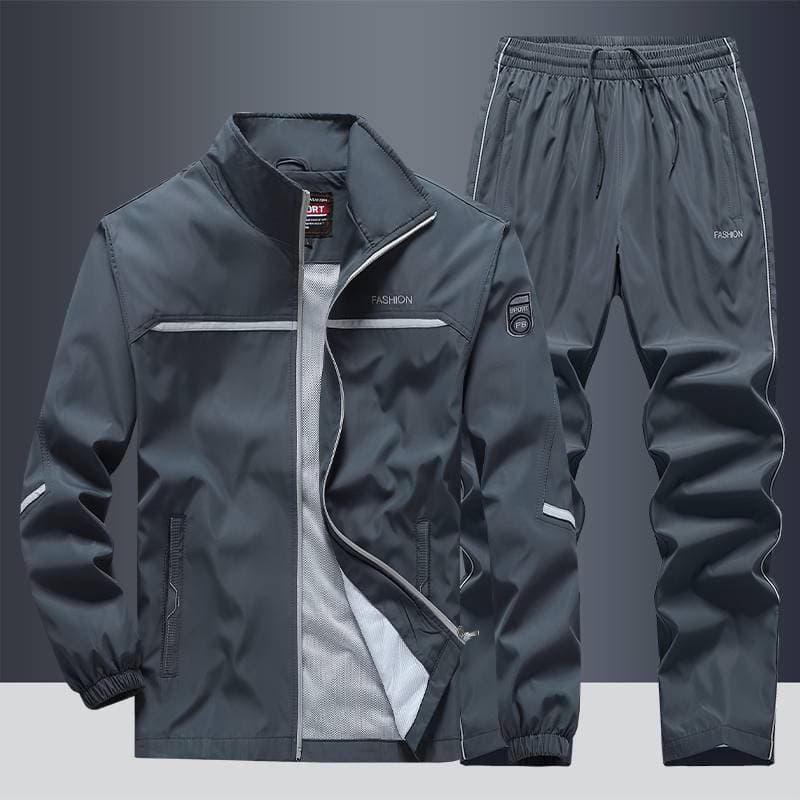 Men's Oversized Sport Suit - Notch Lapel Jacket & Pants | Season-Transition Activewear