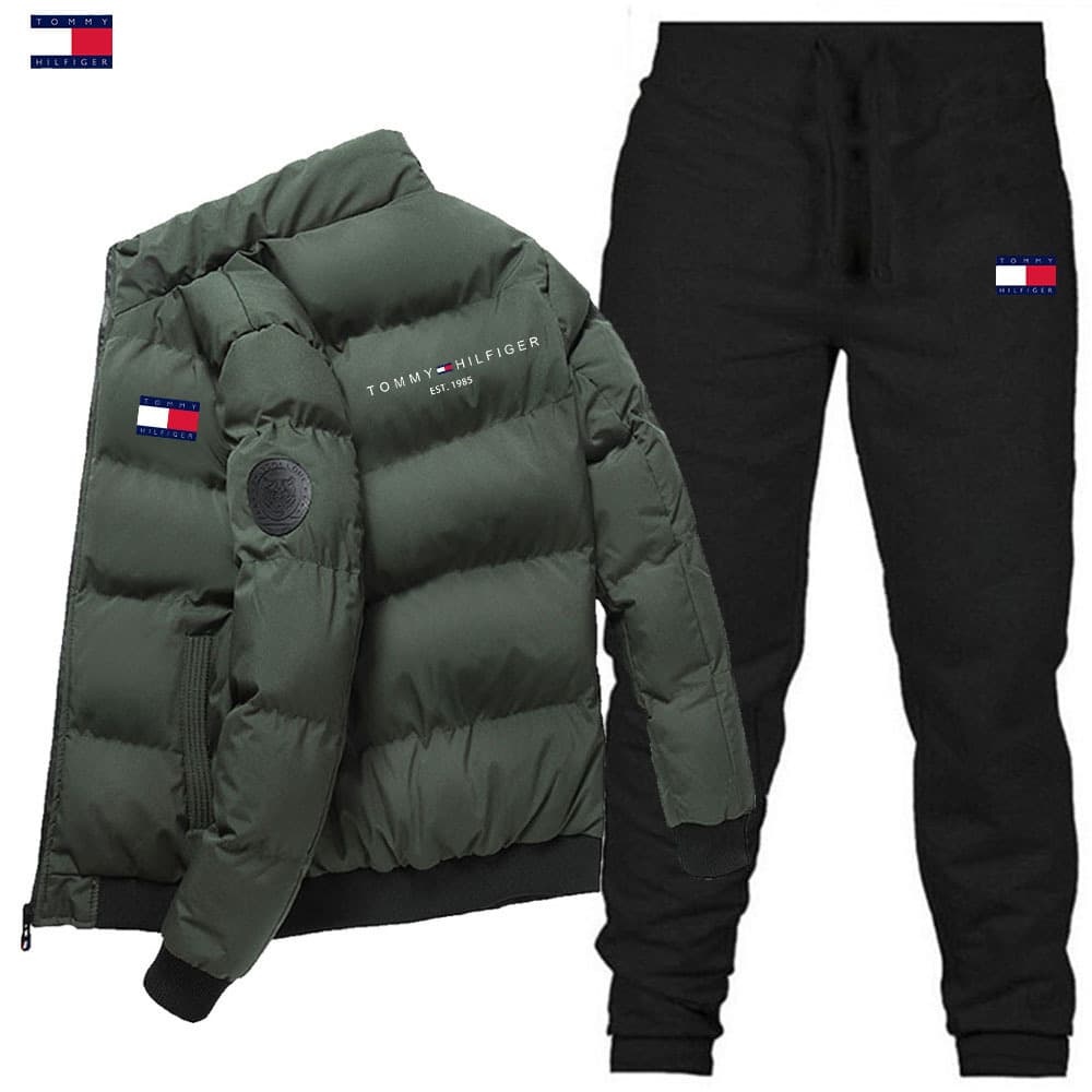 Ensemble manteau et pantalon en coton pour homme, épais et chaud, décontracté, nouvelle collection hiver 2023