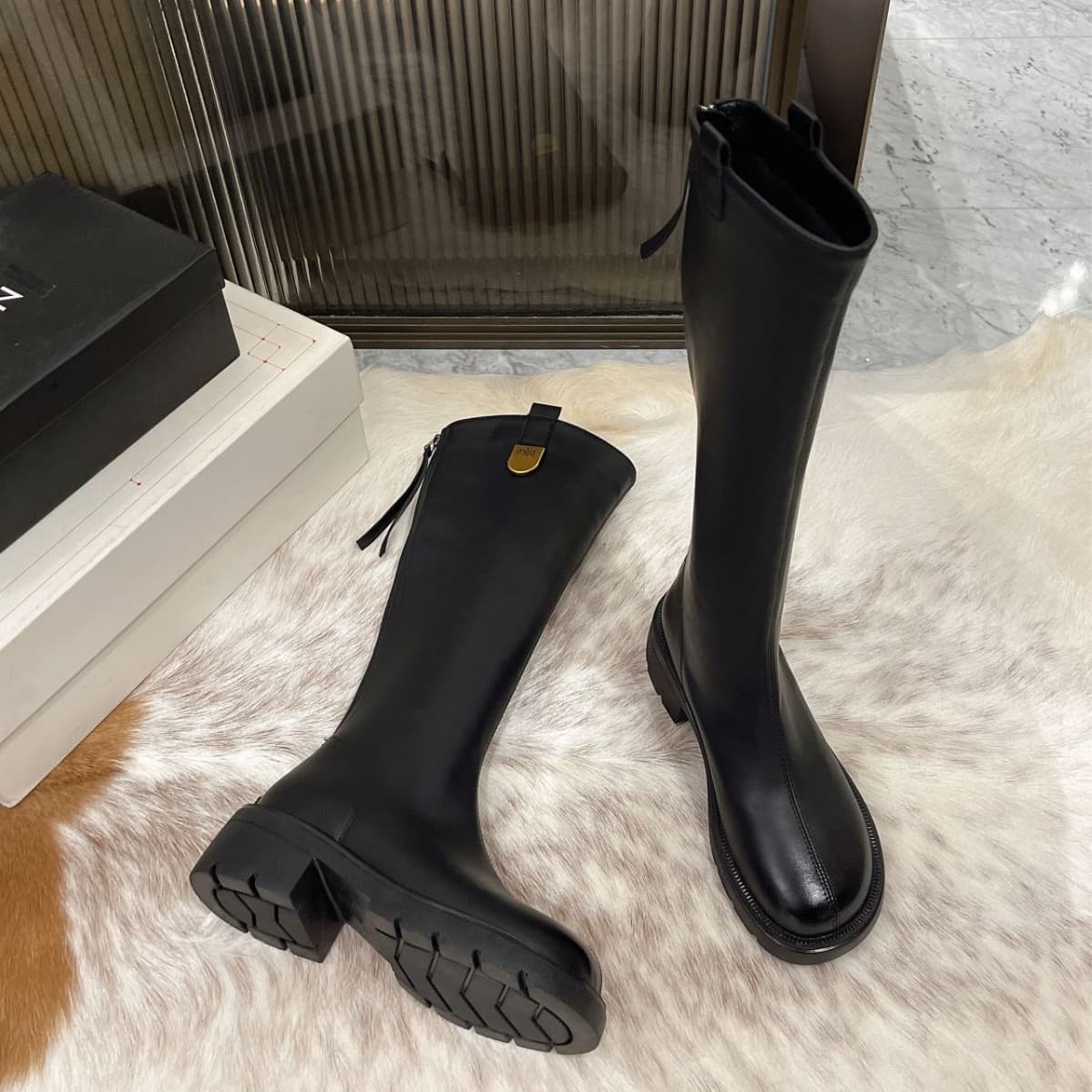 Brown Petite Women, Autumn Women's Thick-Soled Slim Over-the-Knee High Boots, Long Boots For Women