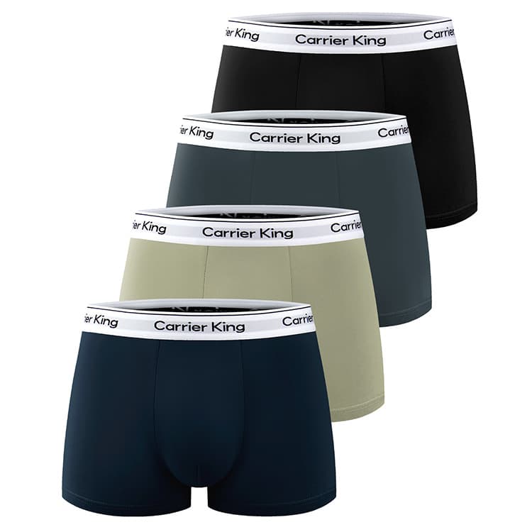 Premium Cotton Boxer Briefs For Men - Soft Breathable Underwear With Comfort Fit (Black, Navy, Charcoal, Khaki) - True-to-Size S-XXL