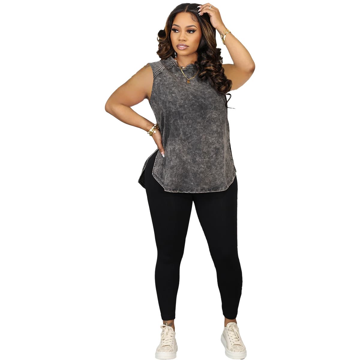 Printed Casual Suit Sports Two-piece Set