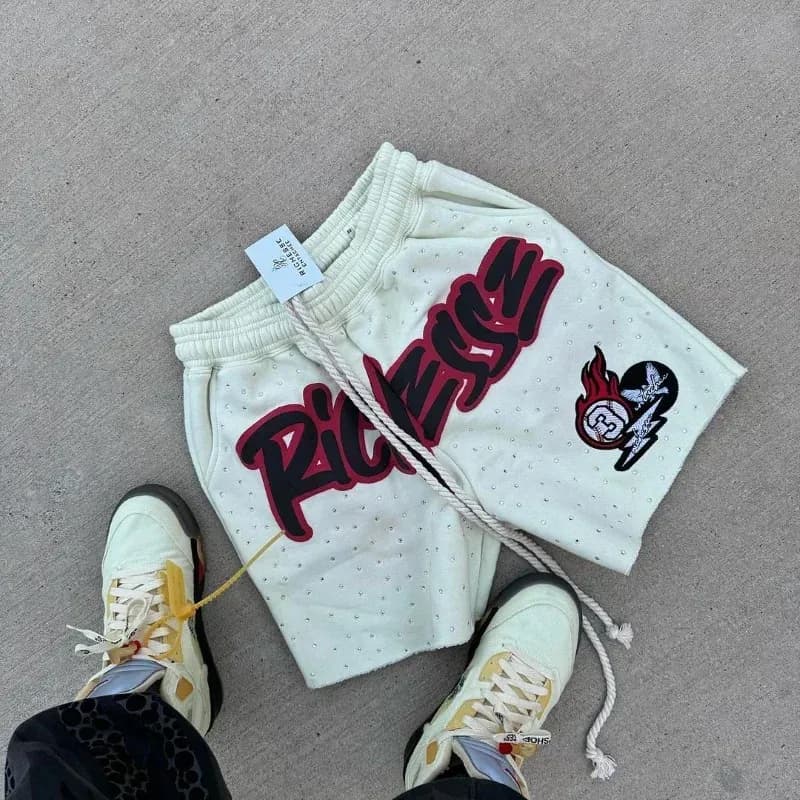 trend Letter Printing Pattern Sports Casual Loose For Men And Women Gothic Y2K Haruku Hip-hop Basketball Shorts 241230