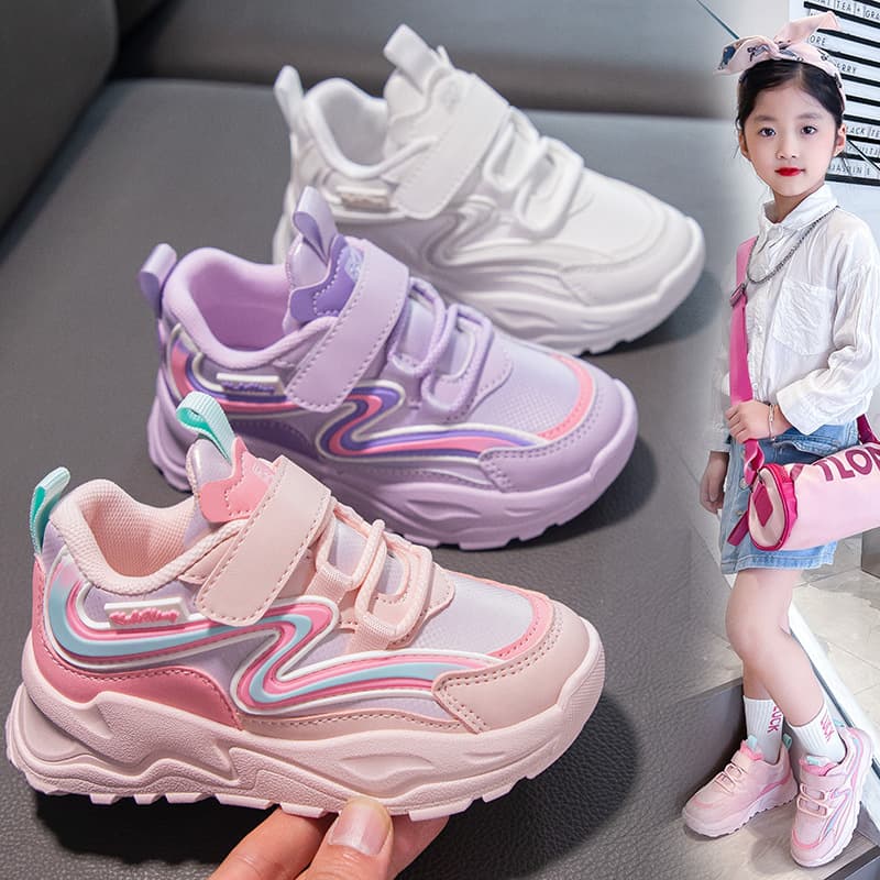 Children's Sports Shoes New 2024 Spring And Autumn Comfortable Leather Boys And Girls Casual Shoes Running Shoes Student Children's Shoes