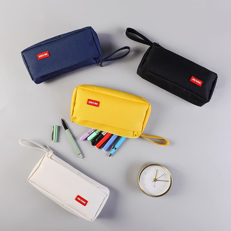 Solid color Square stationery bag portable personalized pencil bag high school junior high school simple student stationery bag large capacity pencil