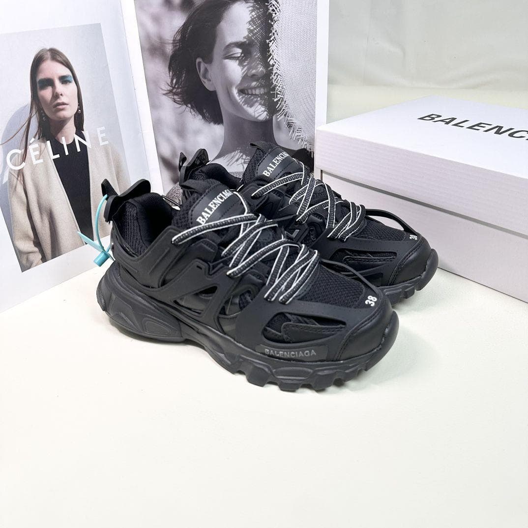 Pure Original Paris Track 1.0 Black Warrior Dad pour hommes et femmes, chaussures de couple, chaussures de sport basses résistantes à l'usure et