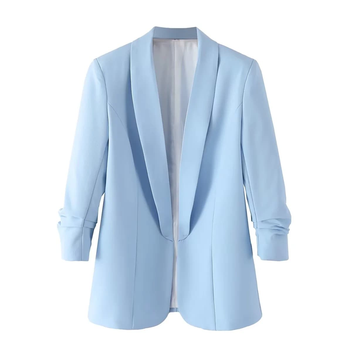 Women's casual roll-sleeved lapel small suit jacket