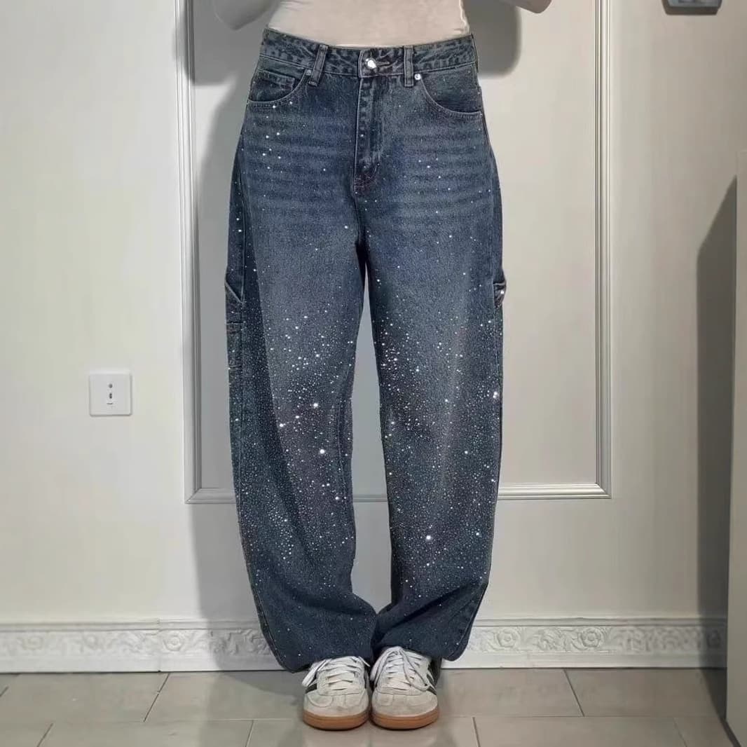 Women's Clothing Spring New Simple Loose Straight Jeans Women