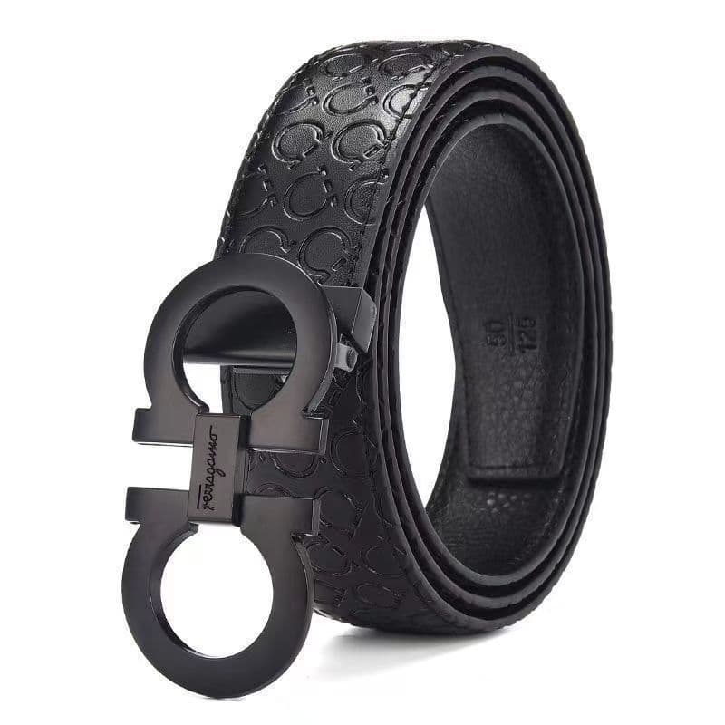 Ceinture en cuir à boucle lisse pour homme, style business, haut de gamme, tendance, élégante et durable