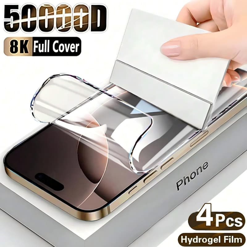 4 PCS Water Gel Screen Protection Film, Suitable For The IPhone X/XS/XR / 11/12/13/14/15/16 Plus Pro Max, With Hd Resolution And Scratch Protection