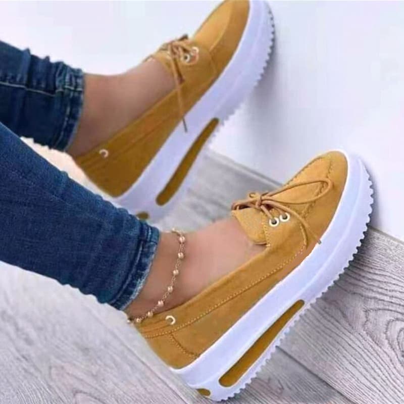 Women's Bullock plus-size women's shoes comfortable casual women's shoes round head lace-up single shoes