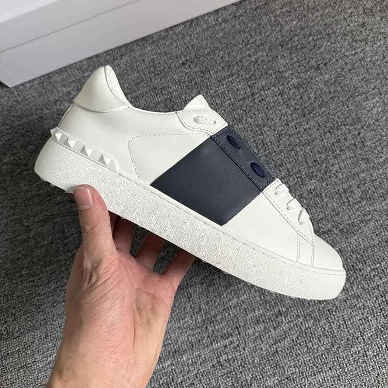 Nouvelles chaussures de sport décontractées à lacets V-Home blanches à semelle épaisse rivetée pour hommes et femmes, polyvalentes, à panneaux