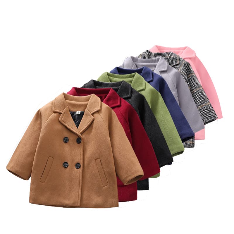 Kid's Clothing 2024 Boys Small and Medium Children's Woolen Coat Children's Woolen Coat