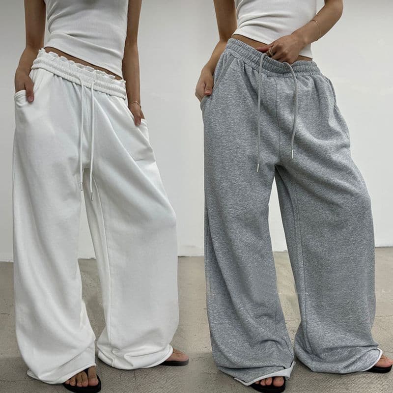 Men's Clothing Sports Wide Leg Pants Gray Loose Jazz Mopping Pants Sweatpants Hip Hop Versatile Casual Drape Straight Pants
