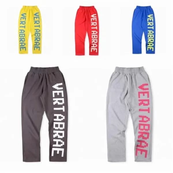 Mens Puff Print Letters Vertabrae Sweatpants Men Women Unisex Jogger Drawstring Sports Casual Pants