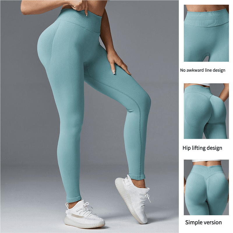 Autumn New Peach Hip Mid-Rise Yoga Leggings - Butt-Lifting Quick-Dry Long Pants For Running, Fitness & Cycling