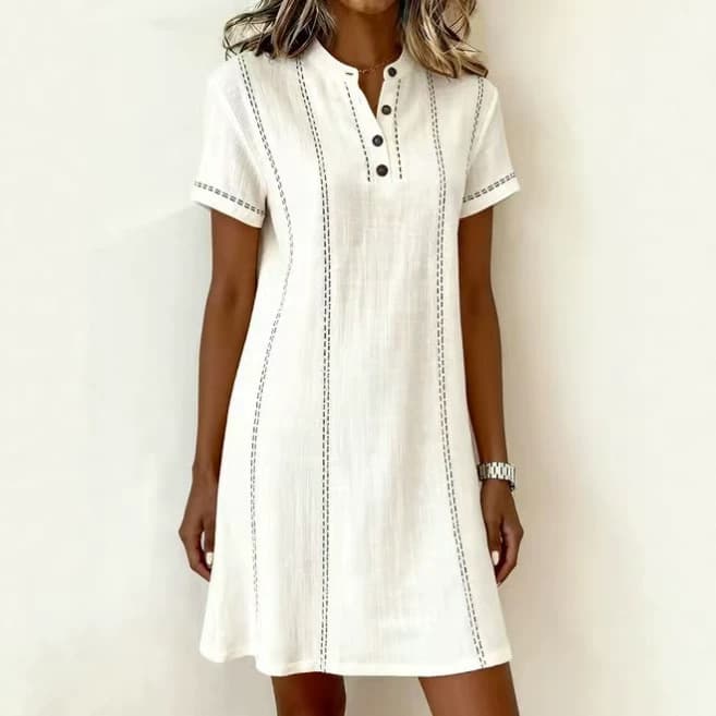 Women's Patchwork Printed Shirt Dress Casual V Neck Short Sleeves Summer New
