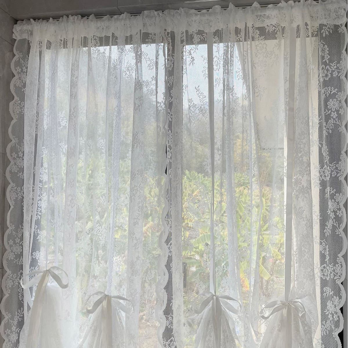 German Warp-Knitted Lace Curtains - Elegant Pull-Out Window Screens (Premium Sheer Drapes)​