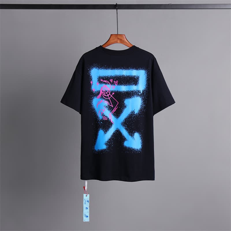 L'expérience de longue date de l'utilisation du ruban adhésif OFF avec impression de flèche OW T-shirt à manches courtes pour homme, coupe ample,