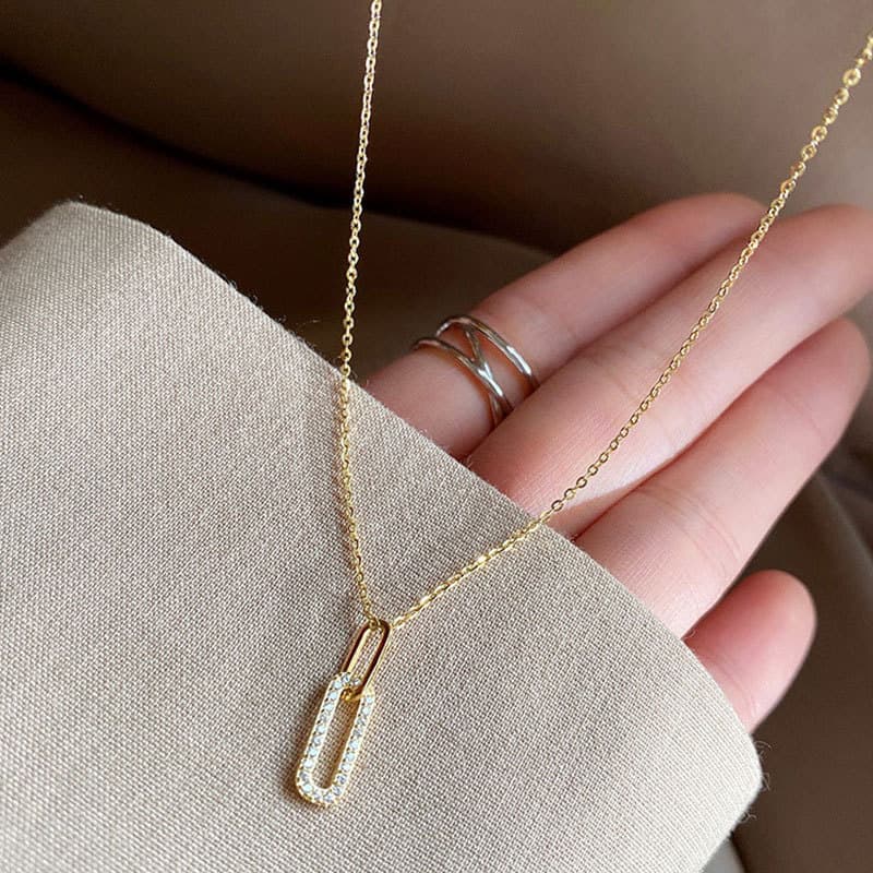 Geometric Necklace For Women, Light Luxury, Niche Design, High-end 2021 New Style, Ins Style Trendy Sparkling Diamond