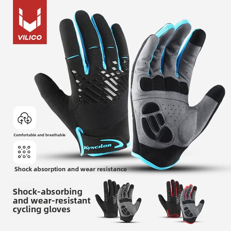 Spring And Autumn Outdoor Mountain Bike Long Finger Shock Absorption Wear-resistant Breathable Unisex Sports Cycling