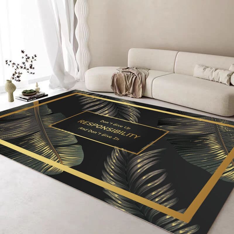 Home Furniture Three Dimensional High Grade Bedside Living Room Coffee Table Bay Window Bedroom Washable Non Slip Cool Gold Diamond Velvet Carpet