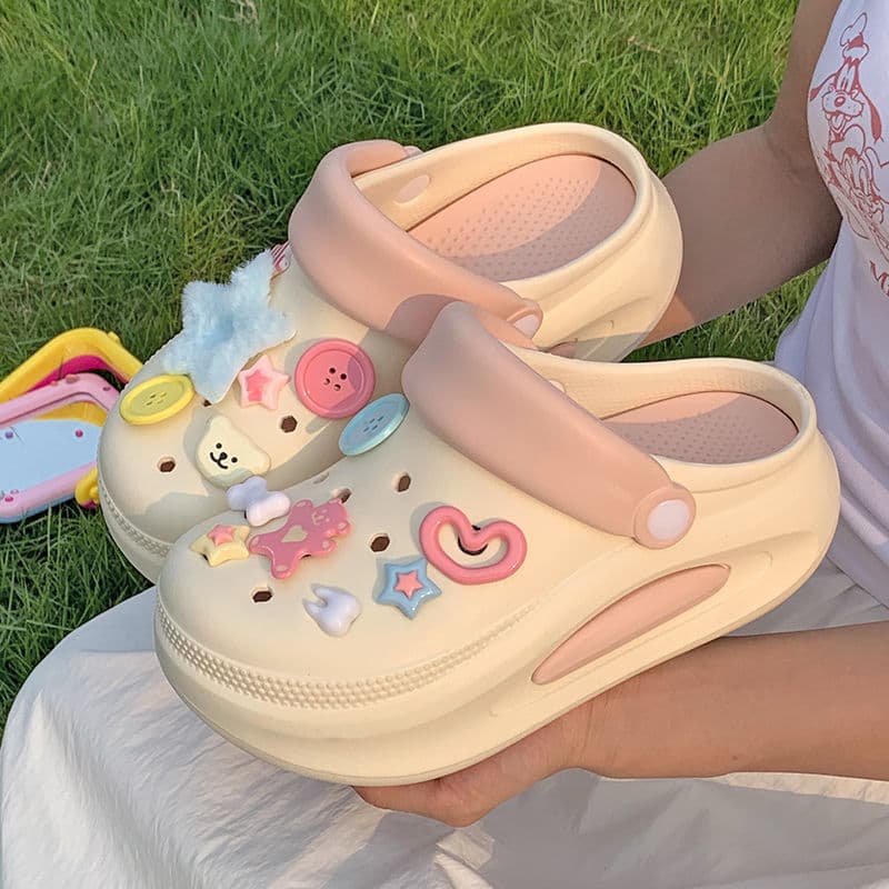 Dopamine Thick-Soled Clogs For Women, Summer Outdoor Wear, Internet Celebrity Non-Slip Height-Increasing Beach Sandals,