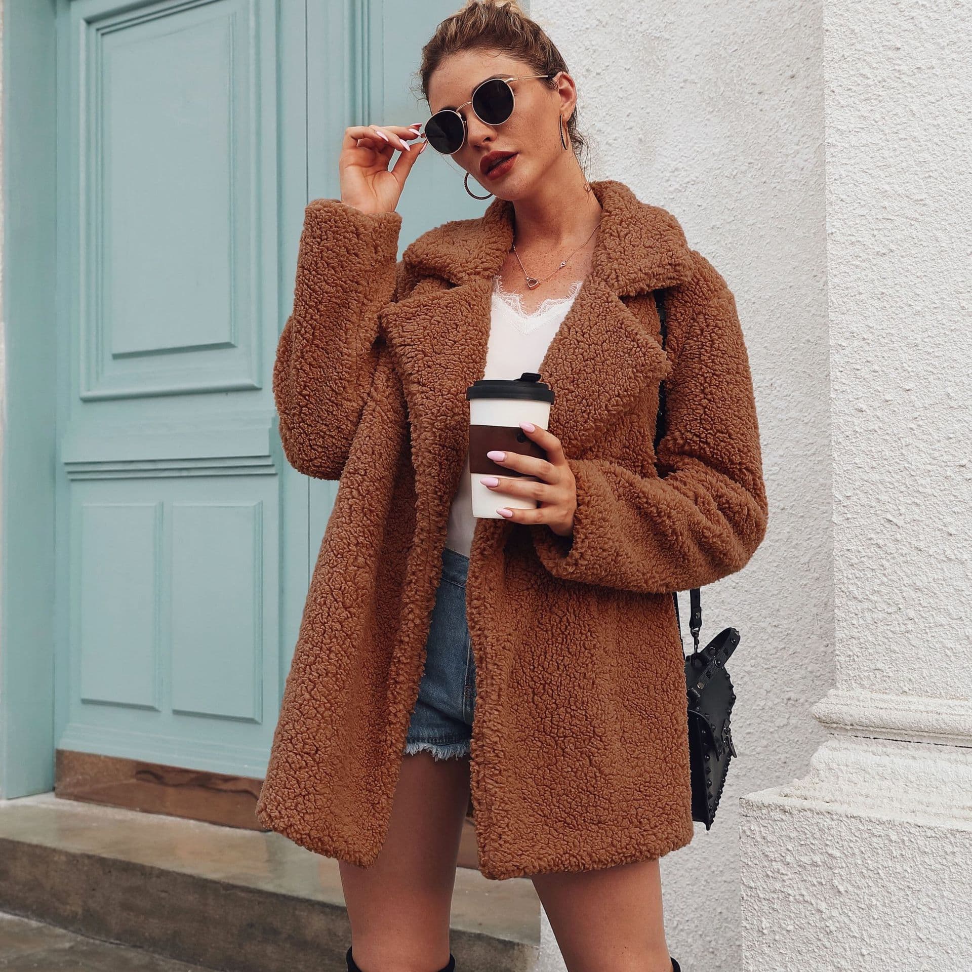 Women's Top Jacket Autumn And Winter Fashion New Suit Collar Long-sleeved