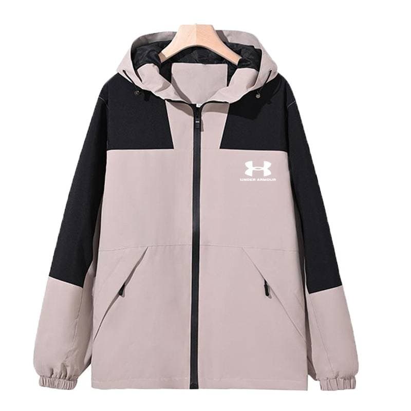 Veste de sport coupe-vent à col montant pour l'extérieur, imperméable, avec fermeture éclair, pour randonnée et alpinisme