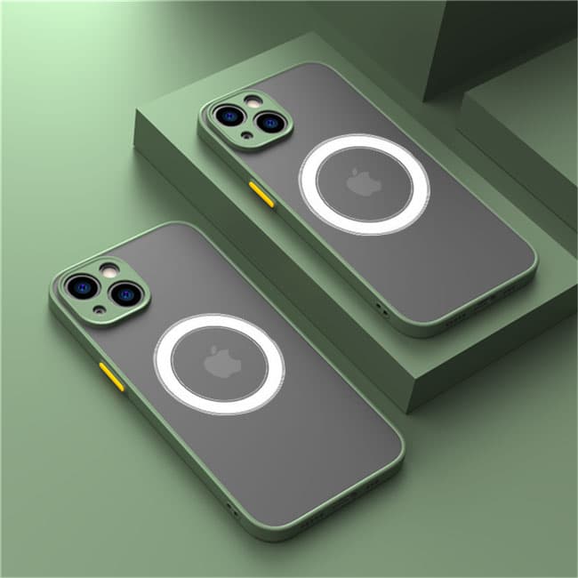 Coque magnétique mate de luxe pour chargement sans fil, compatible avec iPhone 15, 14, 13, 11, 12 Pro Max, 12 Mini, 13 Mini, 14 Plus, 15 Plus, X, XS