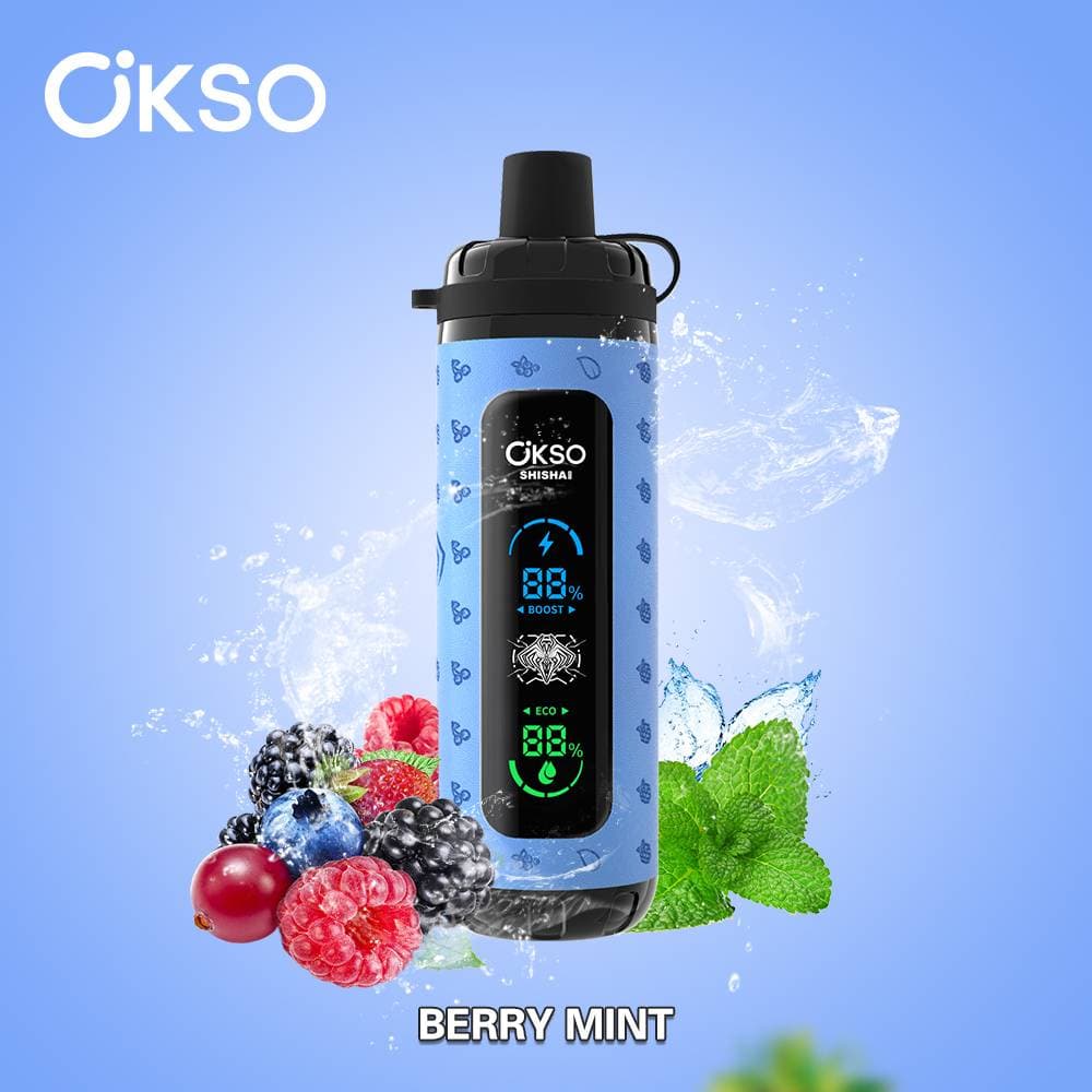 40K Vape - OKSO Max 40 000 bouffées Cherry Fiesta - Pack à prix réduit, économies exceptionnelles - 800 mAh, nicotine 2 %
