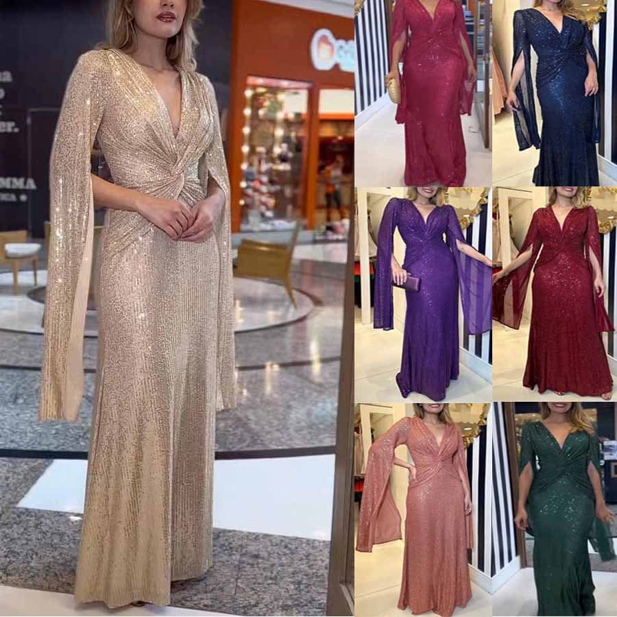 Women's Clothing Party Personality Sequin Casual Loose Sexy Dress