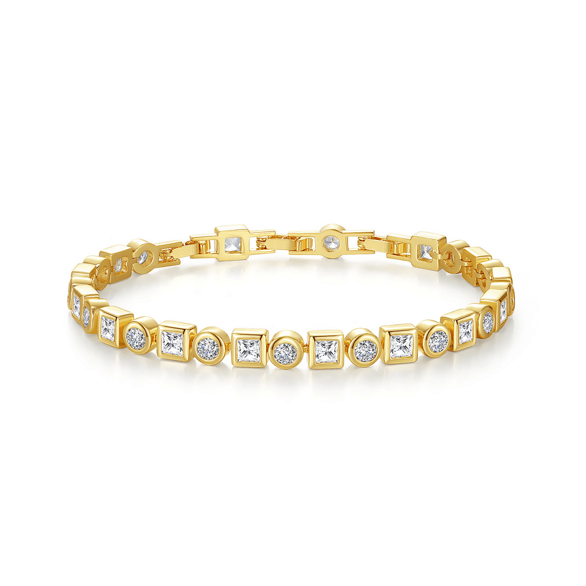 Men And Women's Jewelry Full Diamond Zircon Bracelet Tennis Chain Men And Women's Same Style Square Zircon Hand Jewelry