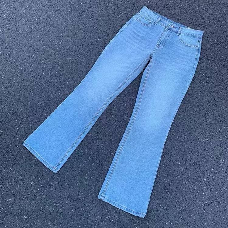 Men's Clothing Cleanfit Ice Blue Vintage 517 Style Jeans Washed Flared Slim Straight Washed Denim Trousers