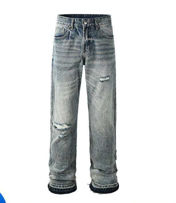 2026 New Arrival Versatile Casual Trendy Men's Ripped Straight Leg Jeans, Straight Leg Wide Leg Loose Fit Pants