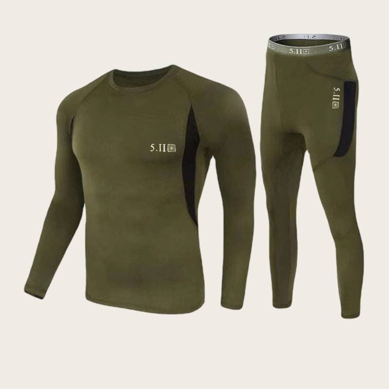 Men's Thermal Underwear Set Fleece-Lined Winter Base Layer Warm Long Sleeve Shirt & Pants For Outdoor Sports