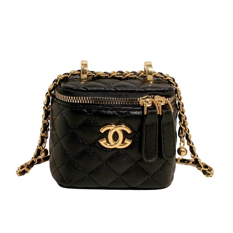 Sac bandoulière carré matelassé brodé à chaîne pour femme, collection printemps 2025