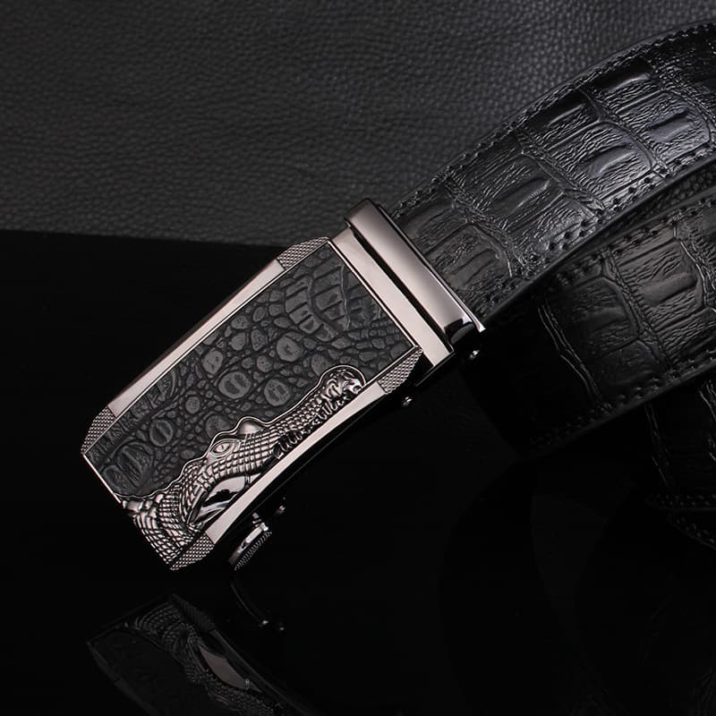 New Hot Perfume Crocodile Belt Men's High End Cowhide Leather Automatic Belt Buckle Men's Waist Seal Casual Pants