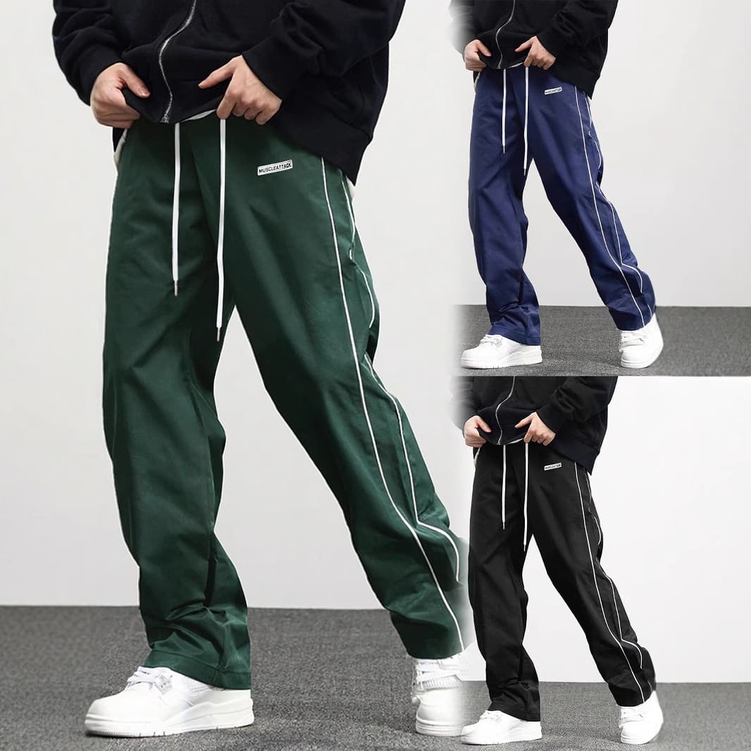 Men's Clothing Men's New Woven Pants High Street Fashion Retro Casual Cuff Trousers Men
