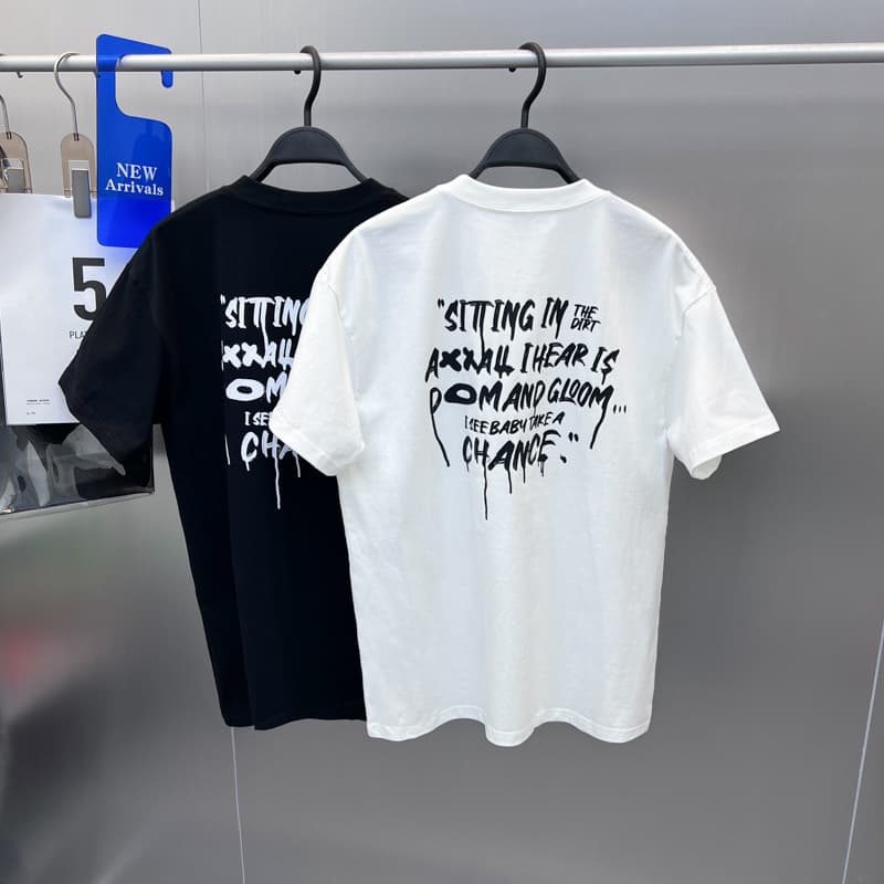 men's T-shirt trendy brand T-shirt letter loose short-sleeved drop shoulder short T-shirt trend GE1440983D