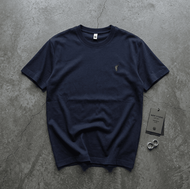 Men's Summer Short Sleeve T-Shirt Lyocell Tencel Antibacterial High Quality Embroidered Crew Neck Fashionable Versatile Undershirt