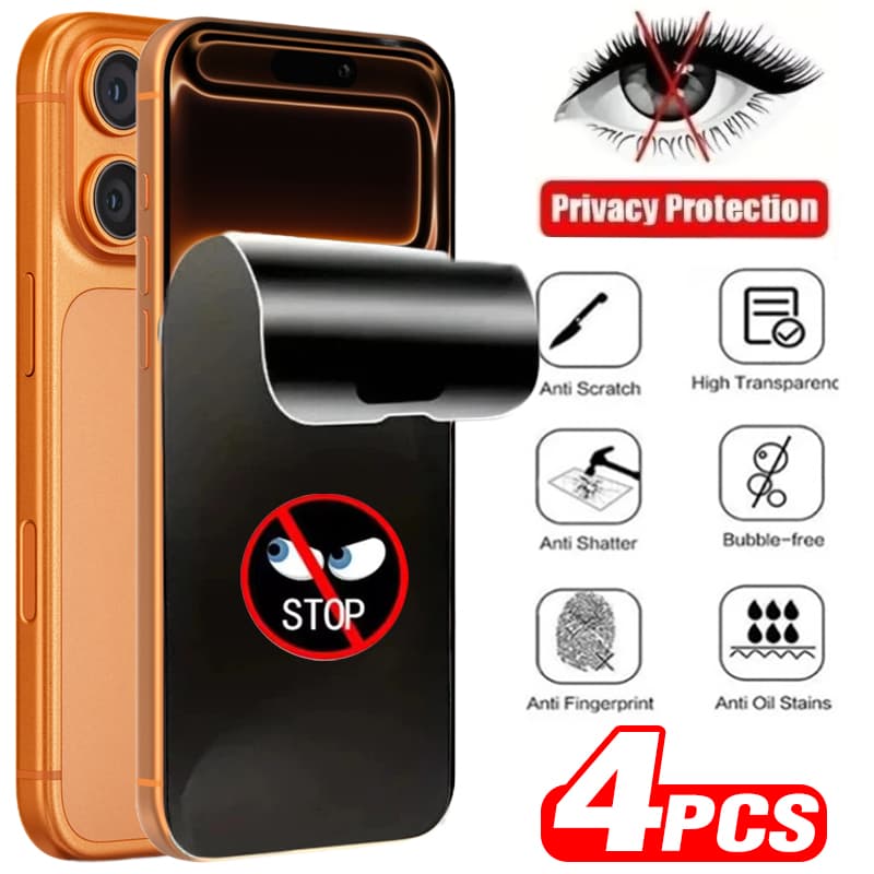 1-4PCS Anti Spy Soft Screen Protectors For IPhone 17 Pro Max Anti-peep Privacy Soft Hydrogel Films For IPhone 17/17Air/17Pro