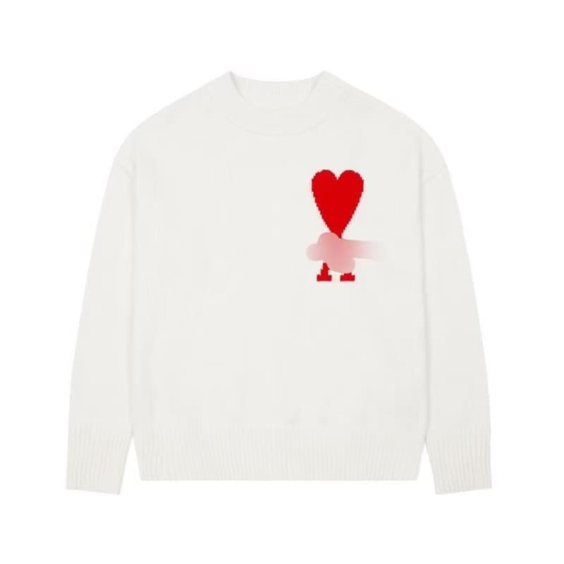 Pull ample à manches longues en maille avec motif cœur, style décontracté, automne-hiver