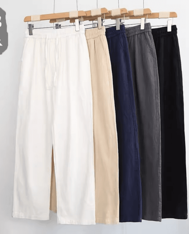 Men's Clothing High End Pure Linen Pants Men's Summer Thin Cotton And Linen Pants Men's Linen Casual Pants Loose Straight Ramie Trousers