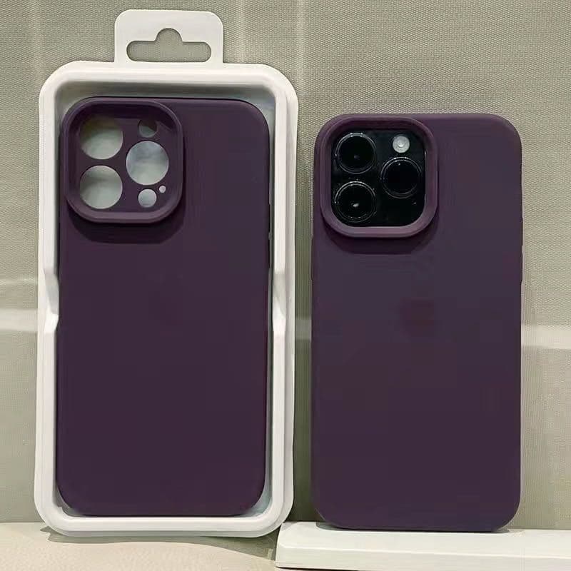 Coque en silicone solide pour iPhone 15 Pro Max, couleur liquide, avec étiquette 14 Pro, 13 Premium, 12 (pack complet)