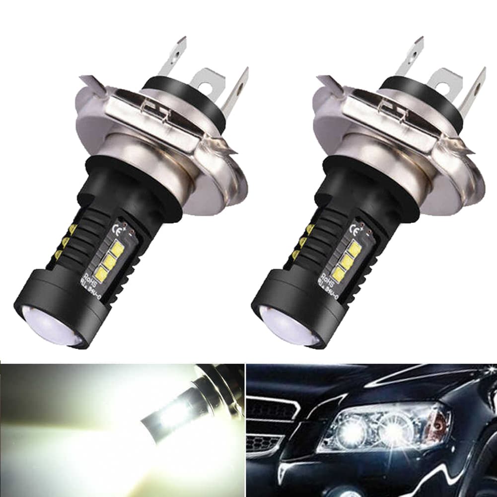 Yuanmheng 2Pcs H4 9003 60W 6000K Car Vehicle LED Headlight High Low Beam Fog Lamp Bulb