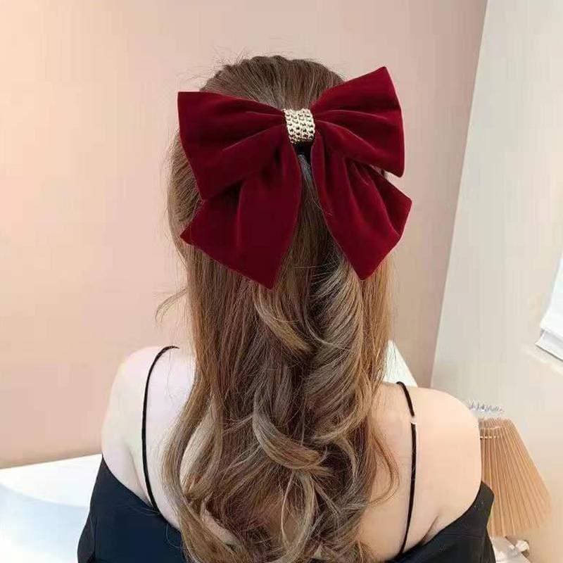 Hair Clip 1PC Bow Women's Back Head Half Updo Spring Clip Girl Pearls
