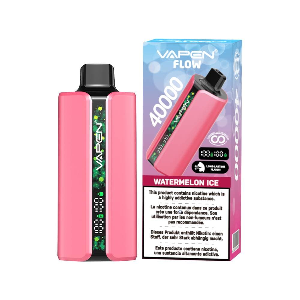 1 stylo vape jetable Vapen Flow 40 000 bouffées | Cigarette électronique fruitée 40 000 bouffées avec affichage numérique, vape longue durée