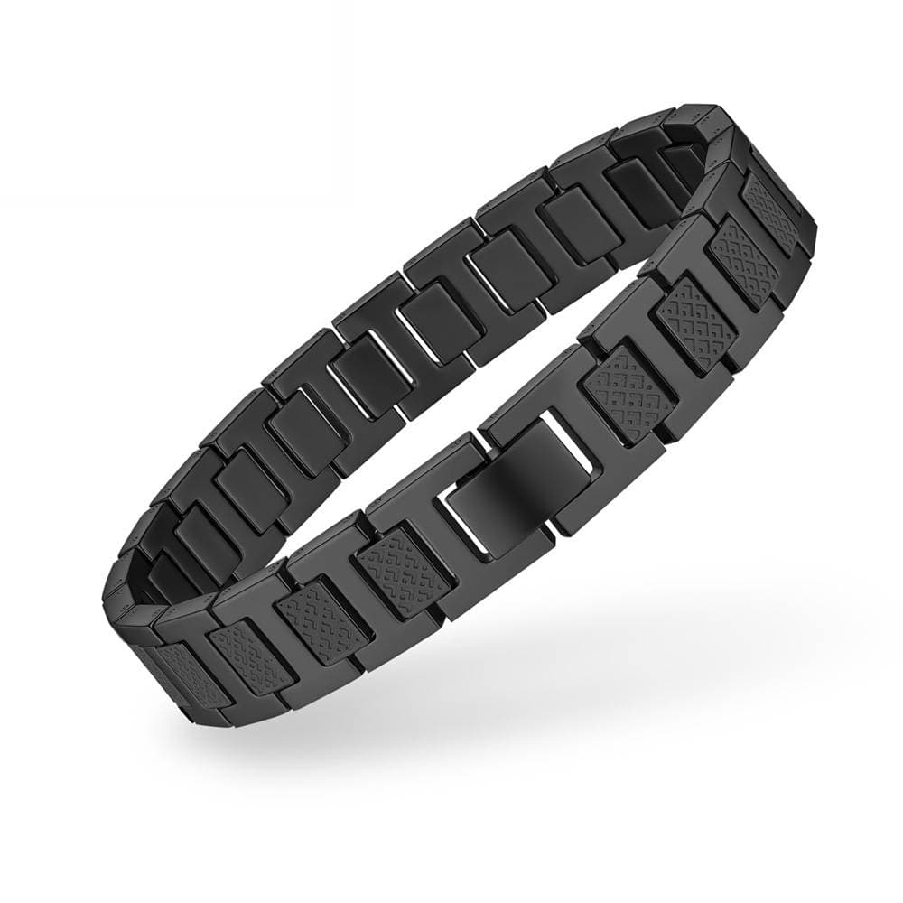 Bracelets à breloques haut de gamme en acier inoxydable à motif crocodile, bracelet en acier titane noir