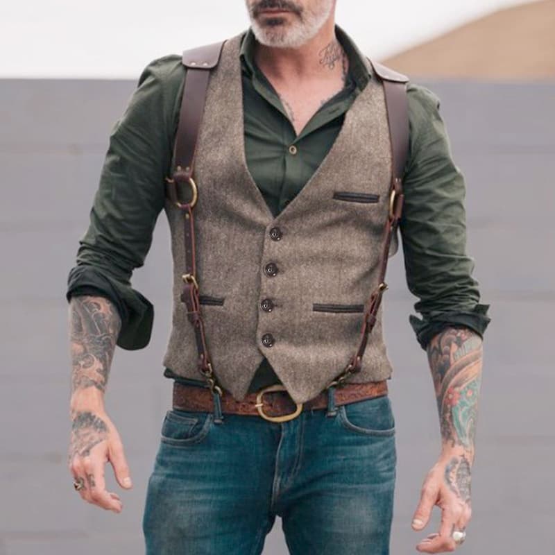 Men's Clothing 2024 New Fashion Casual Suit Vest Stitching Single-breasted Vest