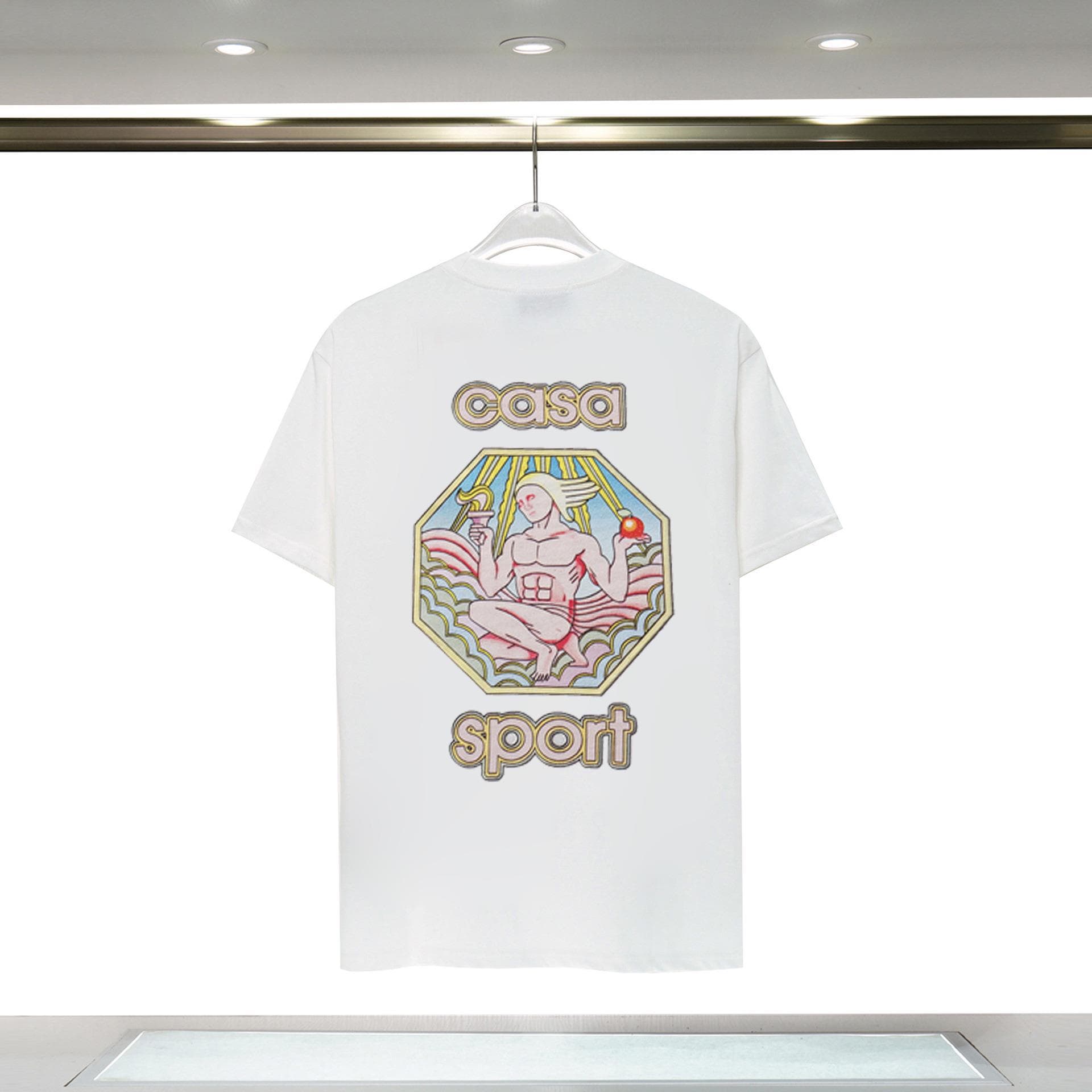 Vêtements pour hommes 24 nouveaux styles Illusion Gate Letter Printing T-shirt à manches courtes à col rond personnalisé